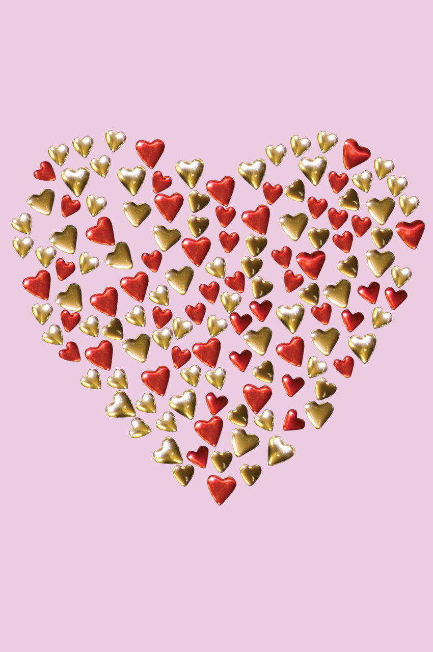 Red & Gold Nailhead Hearts - Womens T-shirt