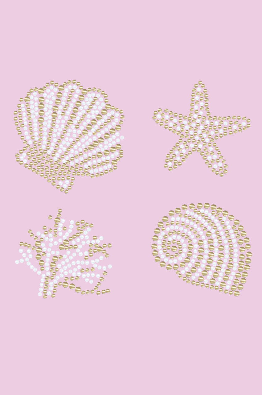 Gold & White Sea Shells - Bandanna