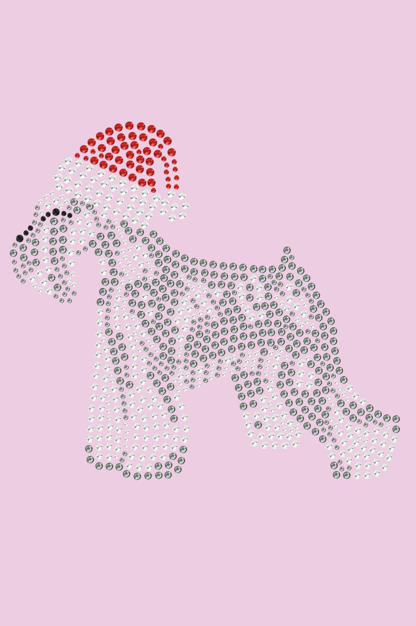 Schnauzer with Santa Hat - Womens T-shirt