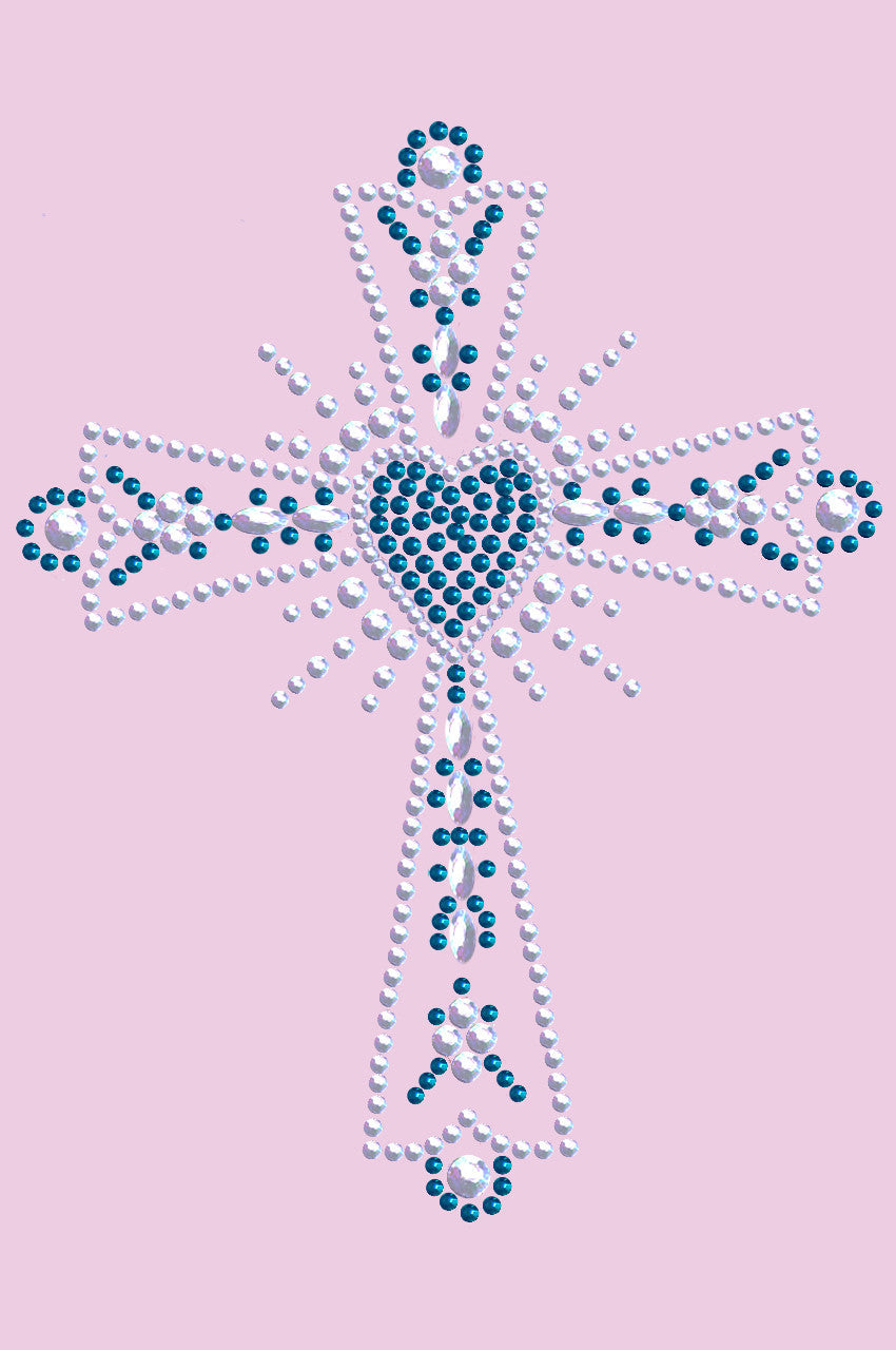 Cross (Silver & Blue) - Womens T-shirt