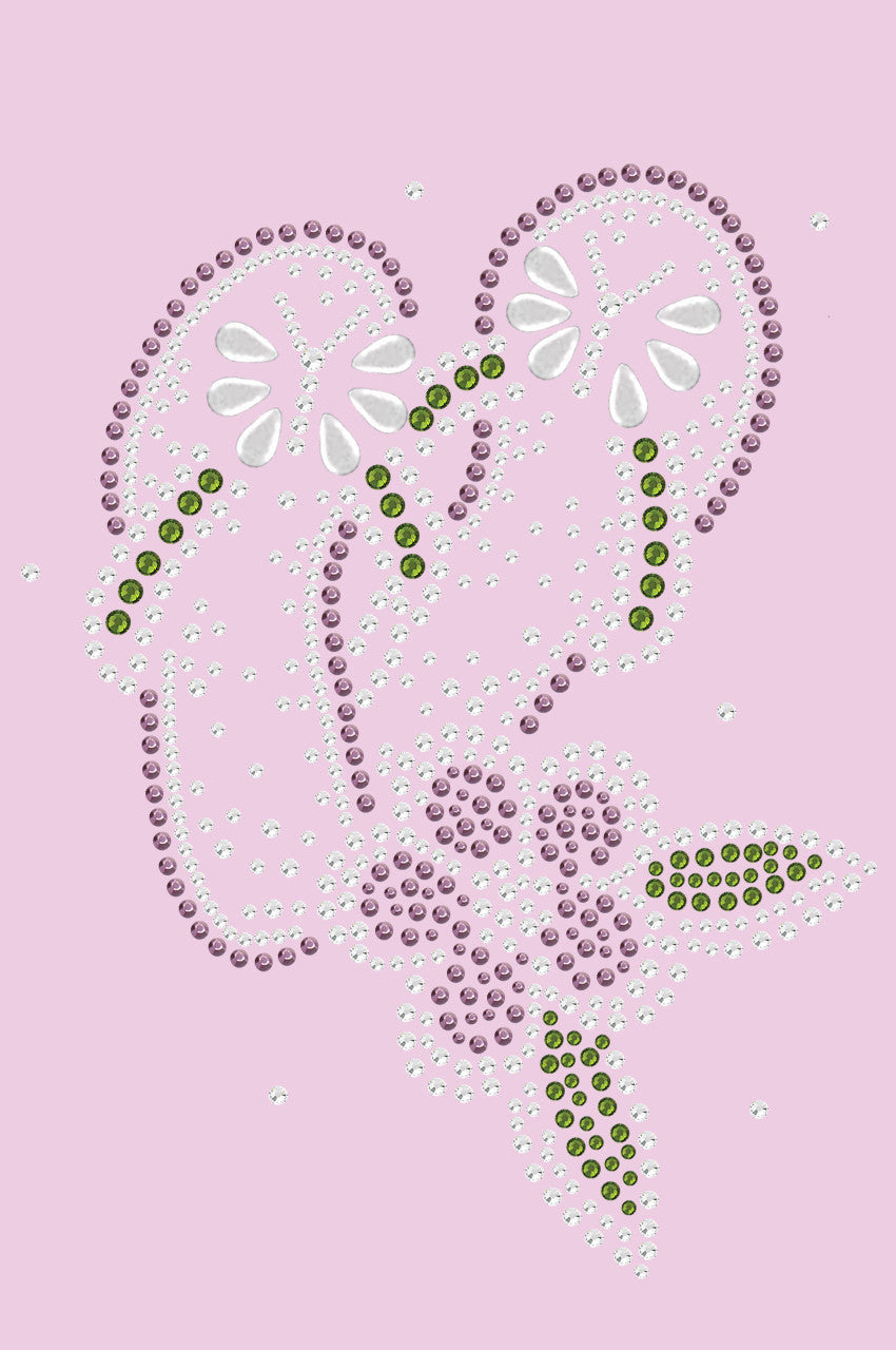 Pink Flip Flops with Flowers - Womens T-shirt