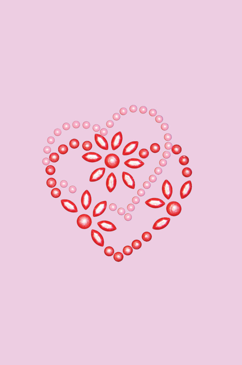 Pink & Red Flower Heart - Womens T-shirt
