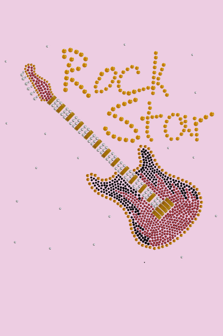 Rock Star with Red & Gold Guitar - Women's T-shirt