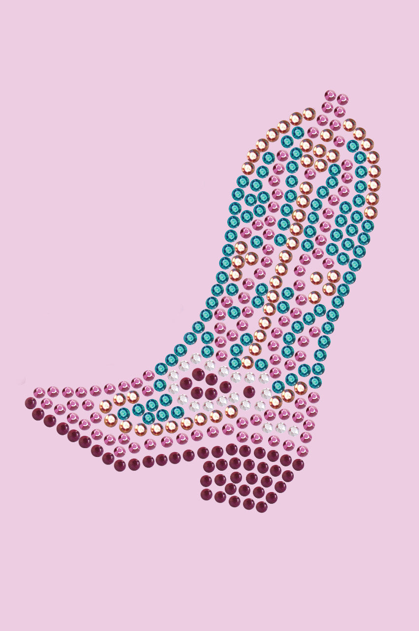 Boot (Pink & Turquoise) - Womens T-shirt
