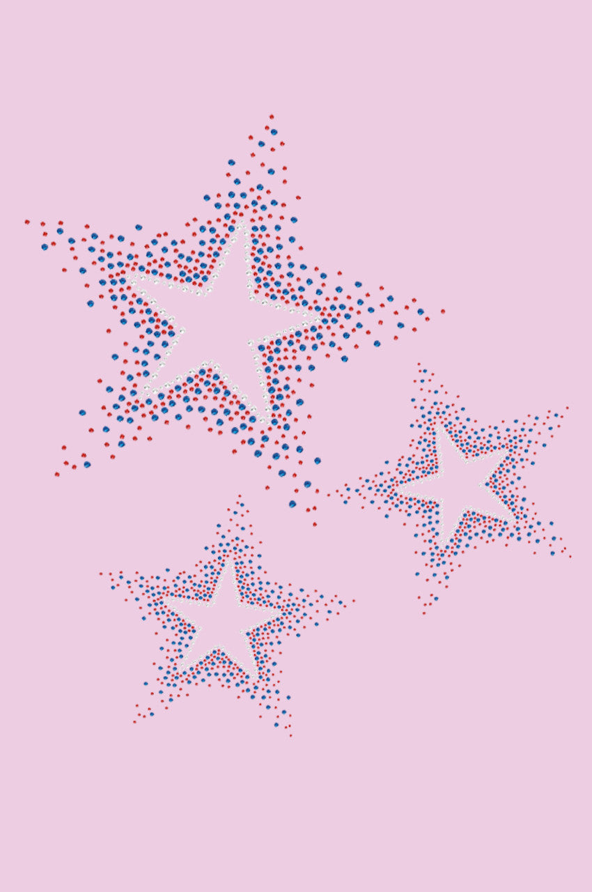 Three Stars (Red & Blue) - Womens T-shirt