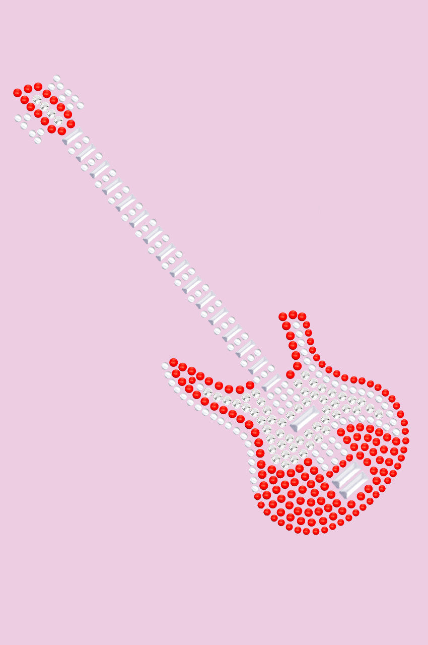 Guitar (Red Austrian crystal) - Womens T-shirt