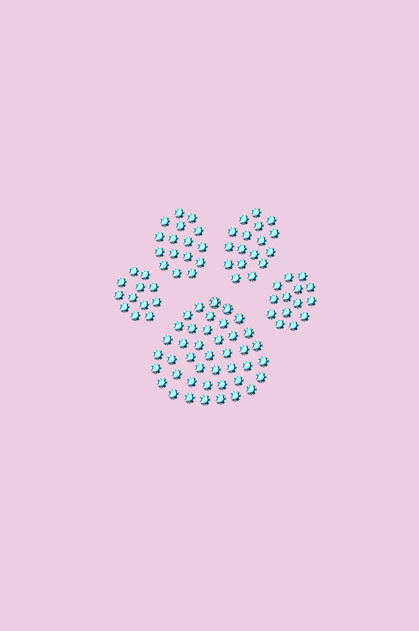 Paw (Blue Rhinestuds) - Womens T-shirt