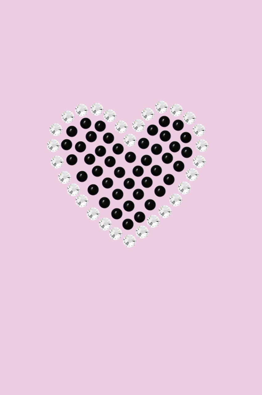 Black Rhinestone Heart Bandanna
