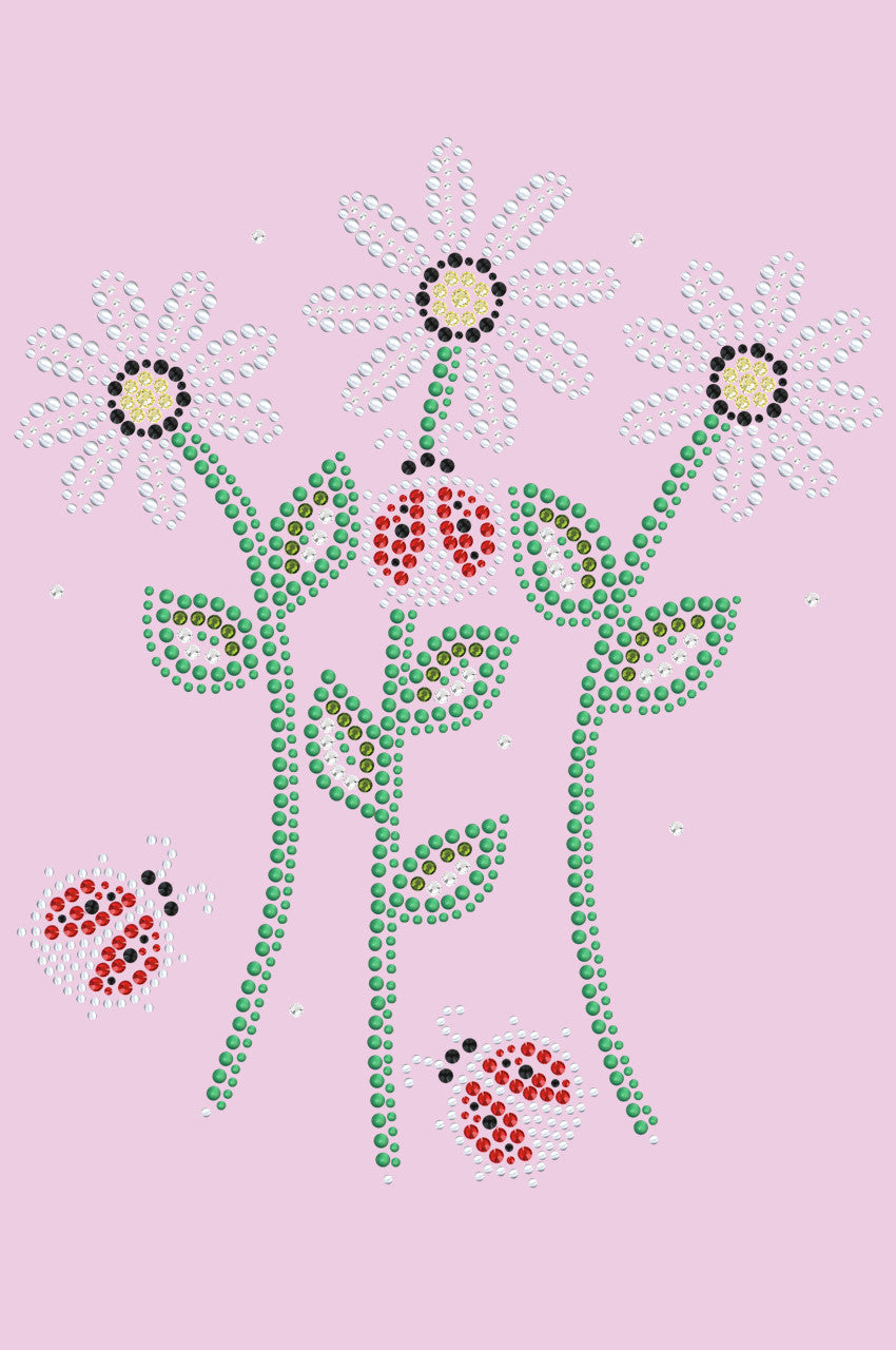 Daisies with Lady Bugs - Womens T-shirt