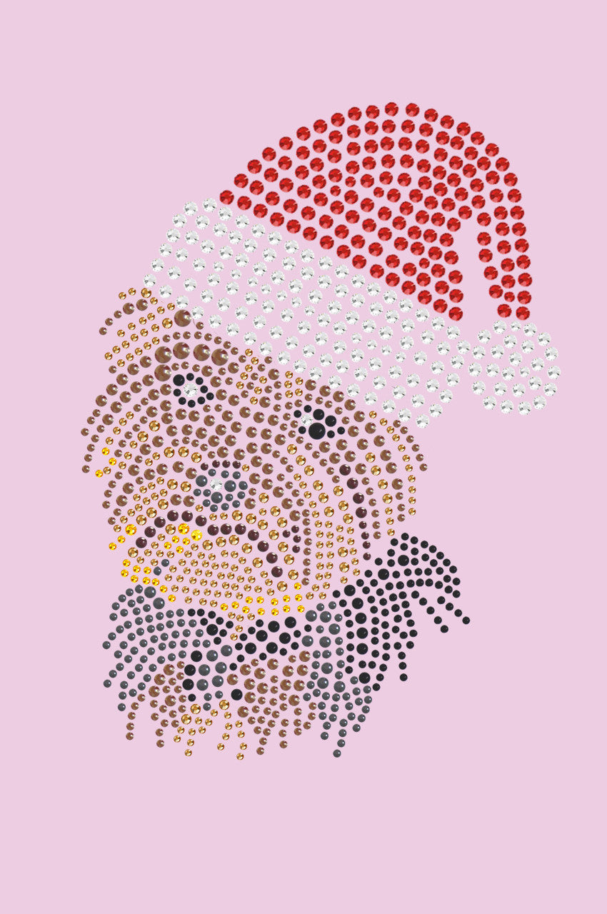 Yorkie Face 1 with Santa Hat - Womens T-shirt