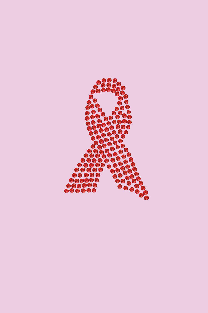 Ribbon (Red Rhinestones) - Womens T-shirt