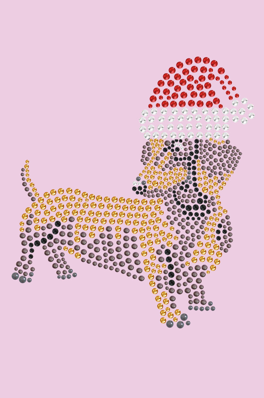Dachshund 2 with Santa Hat - Womens T-shirt