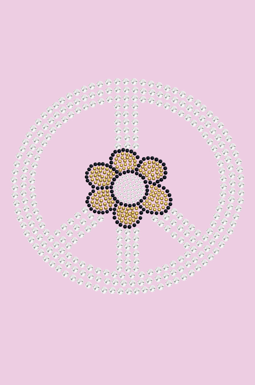 Peace Sign with Daisy - Womens T-shirt