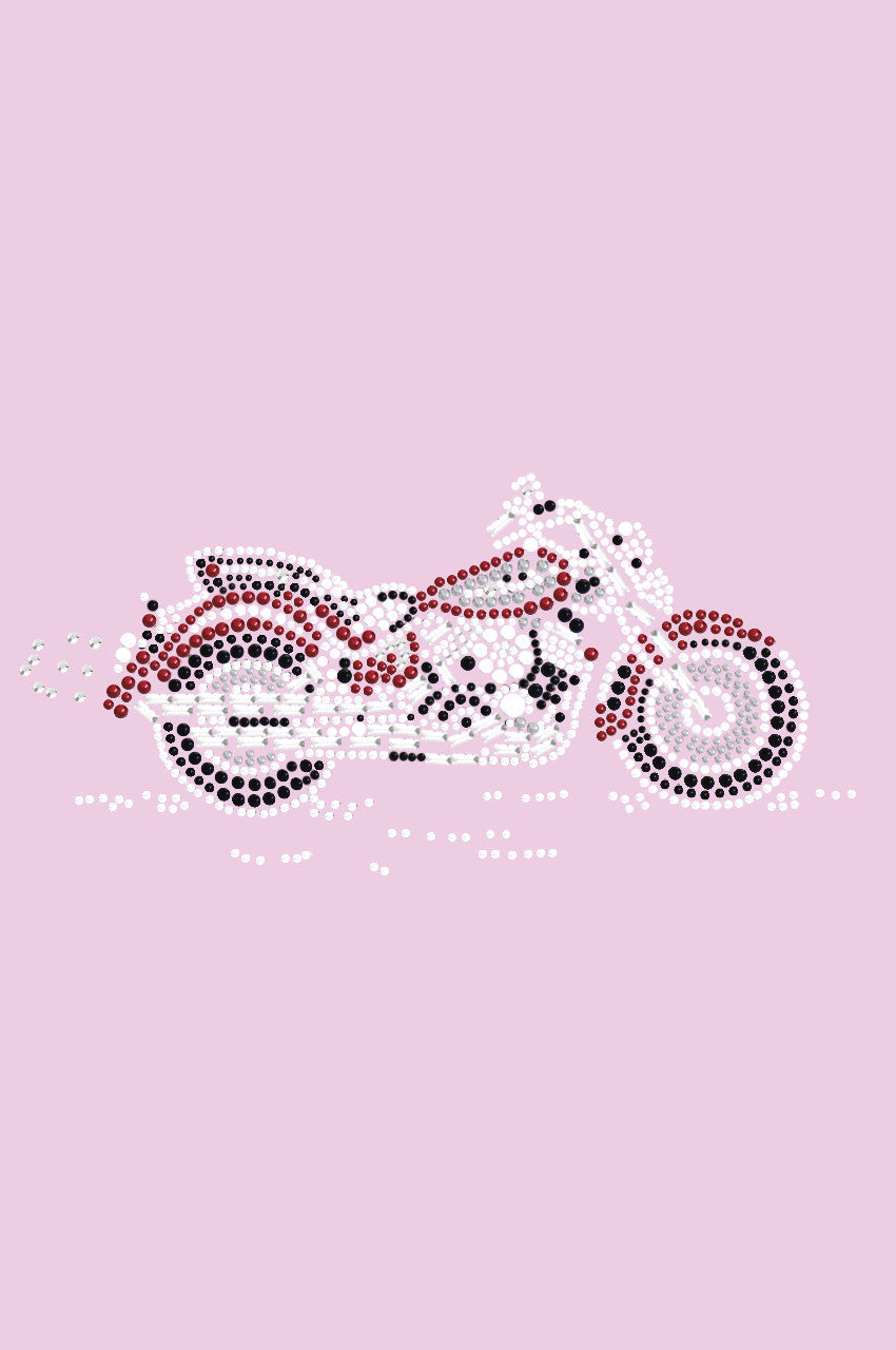 Motorcycle - Large Red & Black - Womens T-shirt