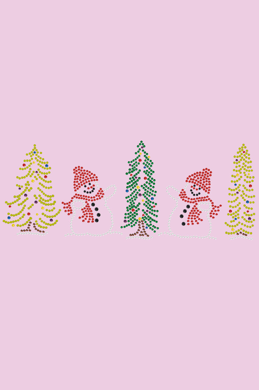 Two Snowmen in Trees - Womens T-shirt