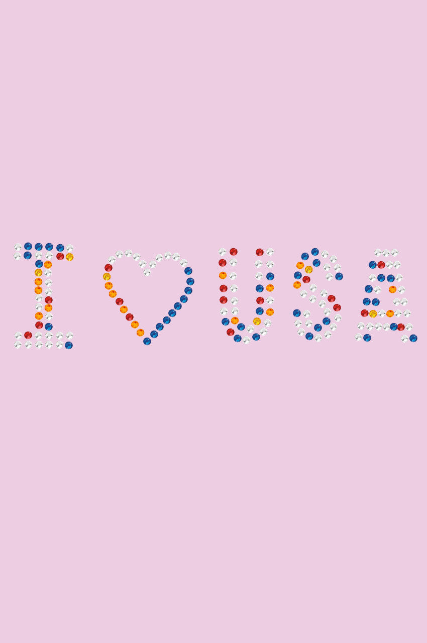 I Love USA (Multicolor Rhinestones) Bandanna