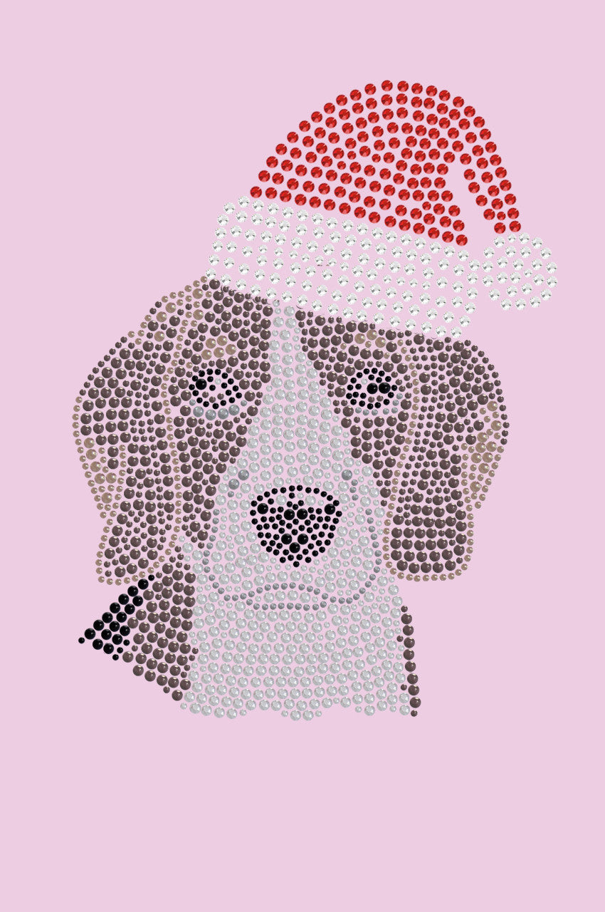 Beagle with Santa Hat - Womens Tee