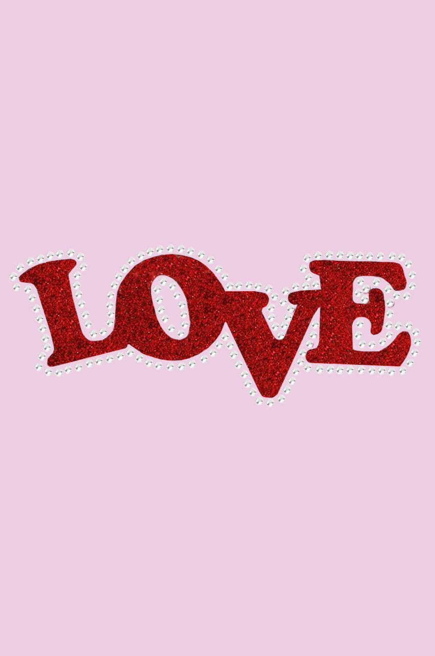 Love (Red Glitter ) - Womens T-shirt