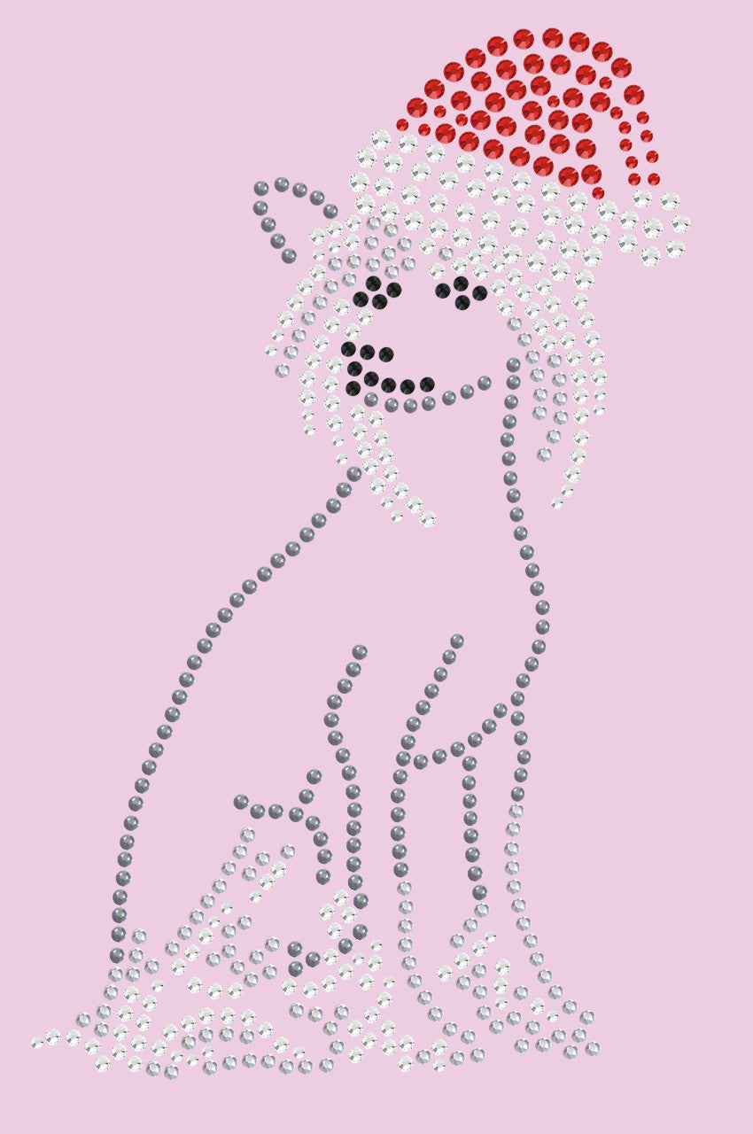 Chinese Crested with Santa Hat - Womens T-shirt