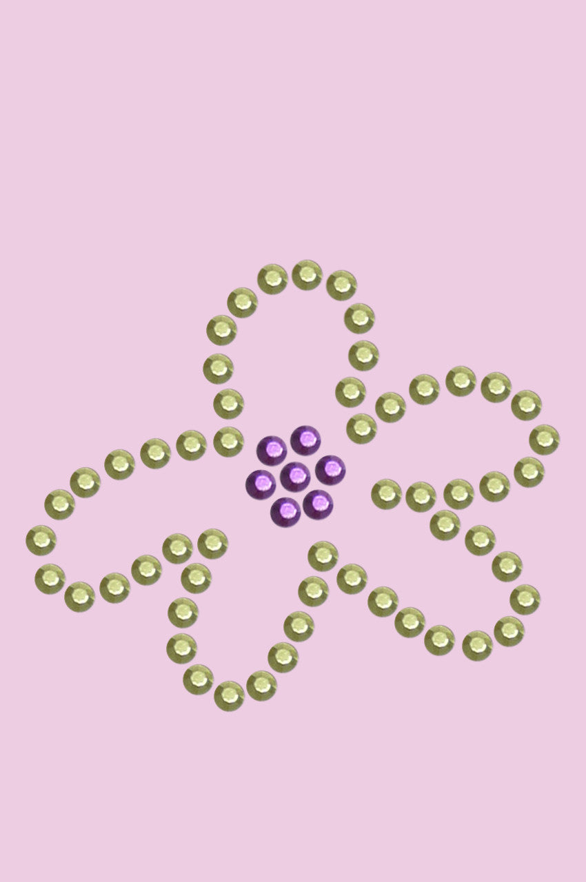 Lime & Purple Flower - Bandanna