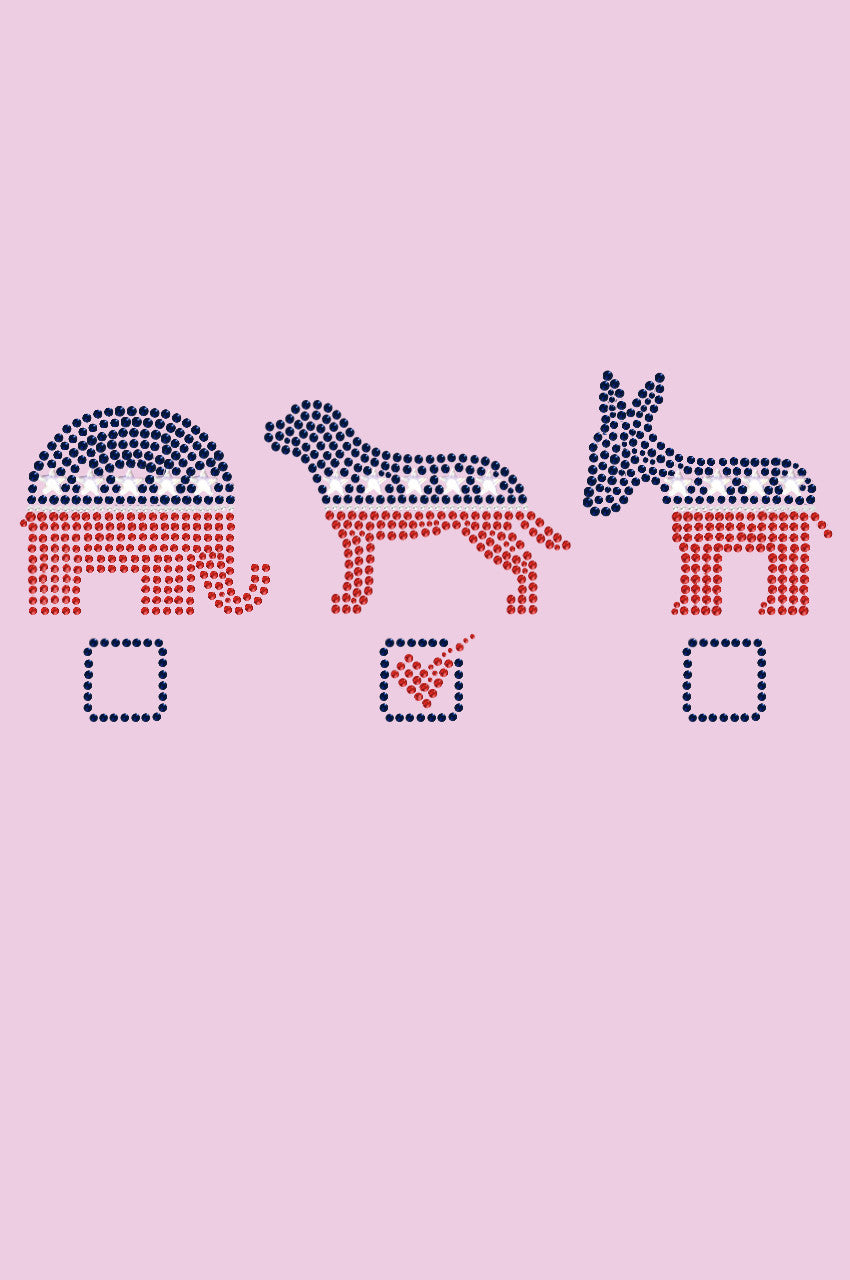 Vote Dog, Elephant, Donkey - Womens T-shirt