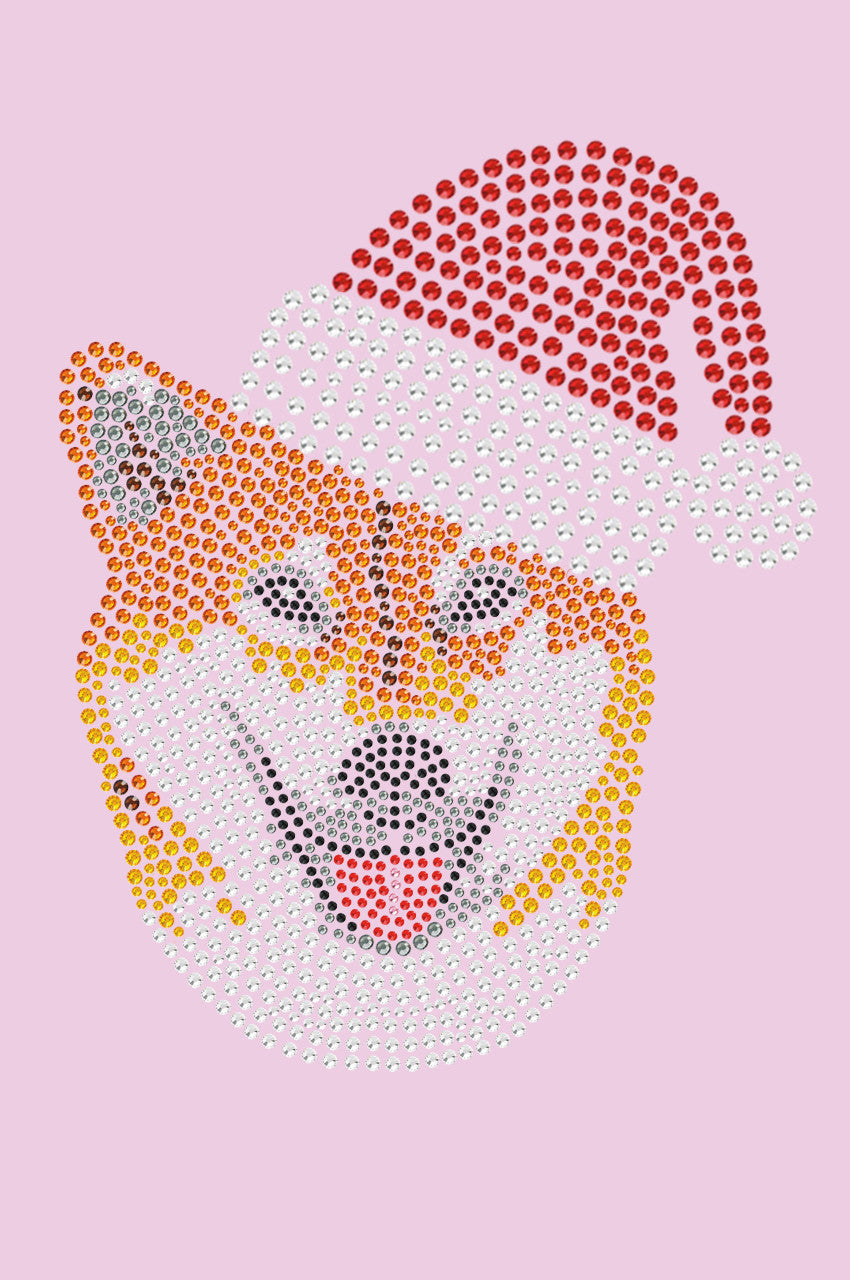 Shiba Inu with Santa Hat - Womens Tee