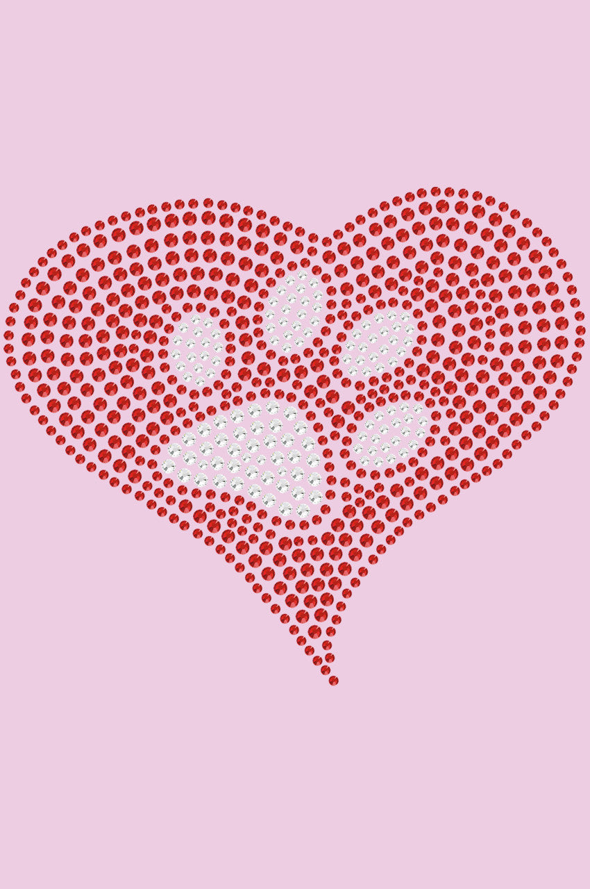 Red Heart with Paw 2 - Womens T-shirt