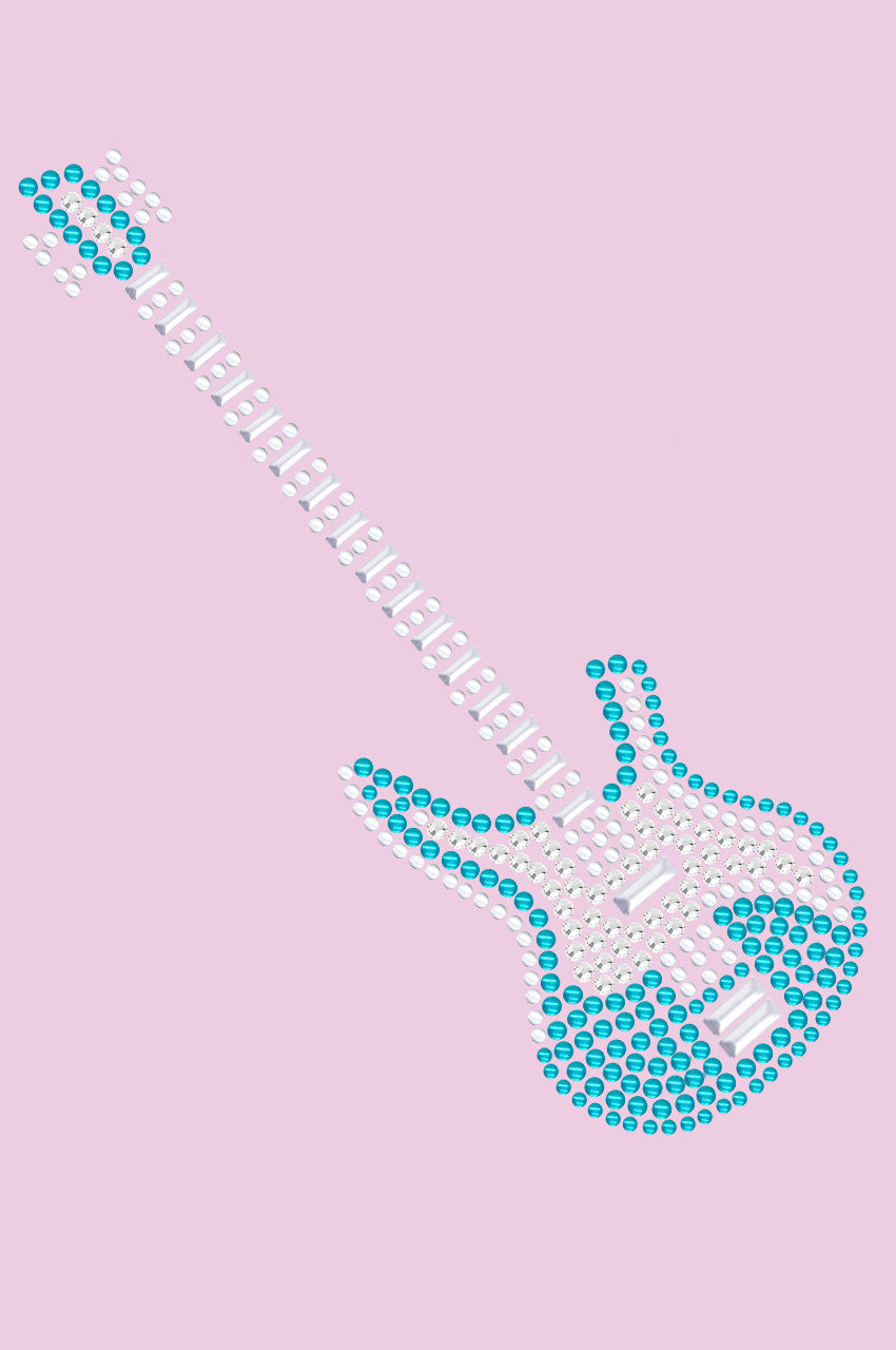 Guitar (Blue Austrian crystal) - Womens T-shirt