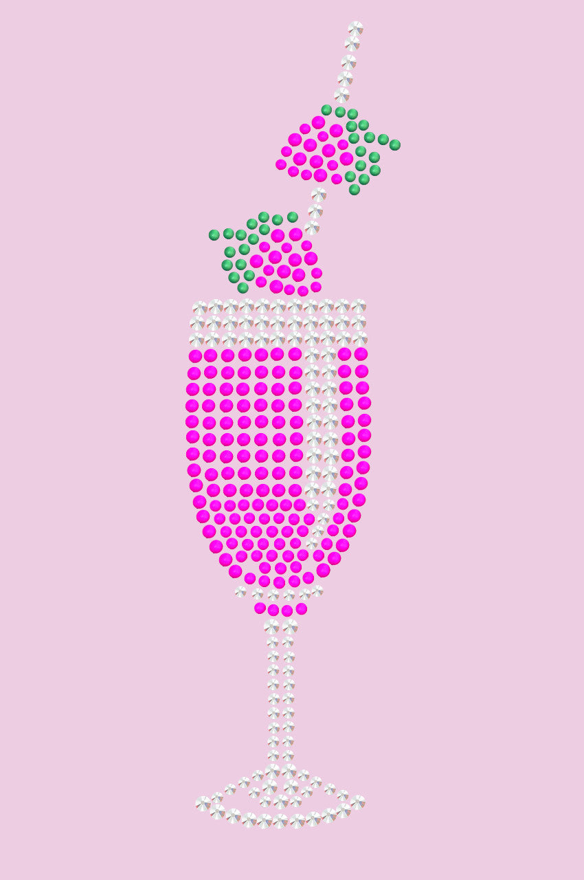 Strawberry Daiquiri - Austrian crystal Rhinestones - Womens T-shirt