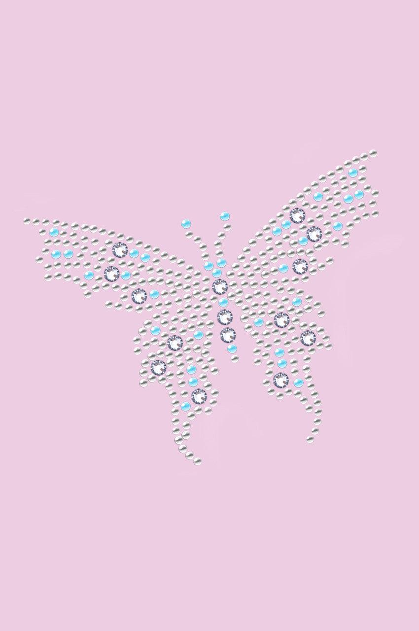Blue Austrian crystal Butterfly - Womens T-shirt