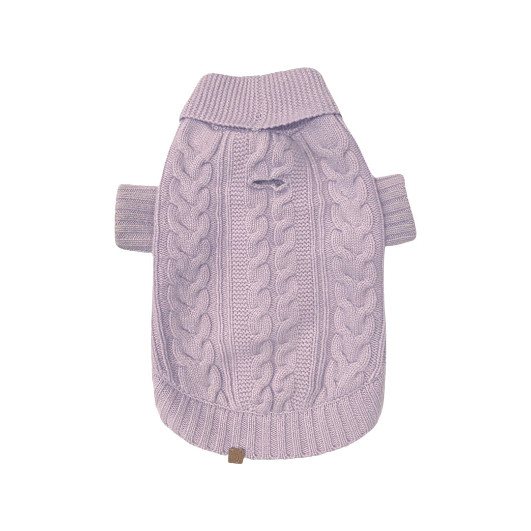 BESPOKE PAWS Brooklyn Cashmere Cardigan, Soft lilac - Leather Lightweight Warm Winter Sweaters