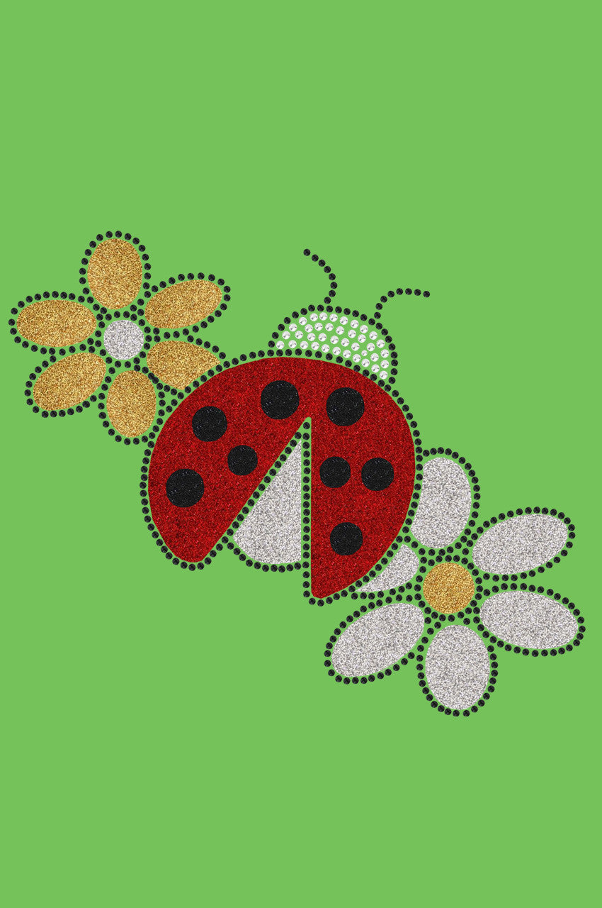 Glitter Ladybug & Daisies - Bandanna