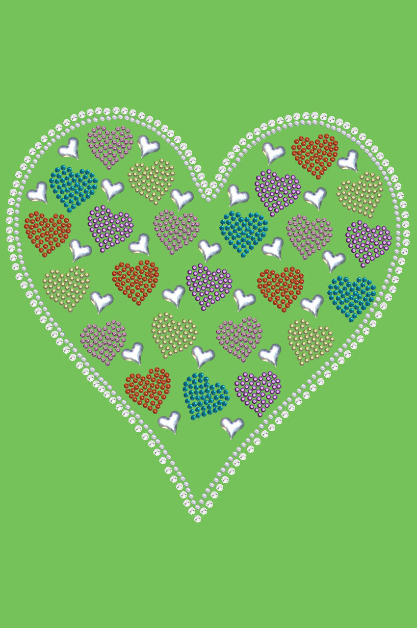 Heart with Multicolor Rhinestud Hearts Bandanna