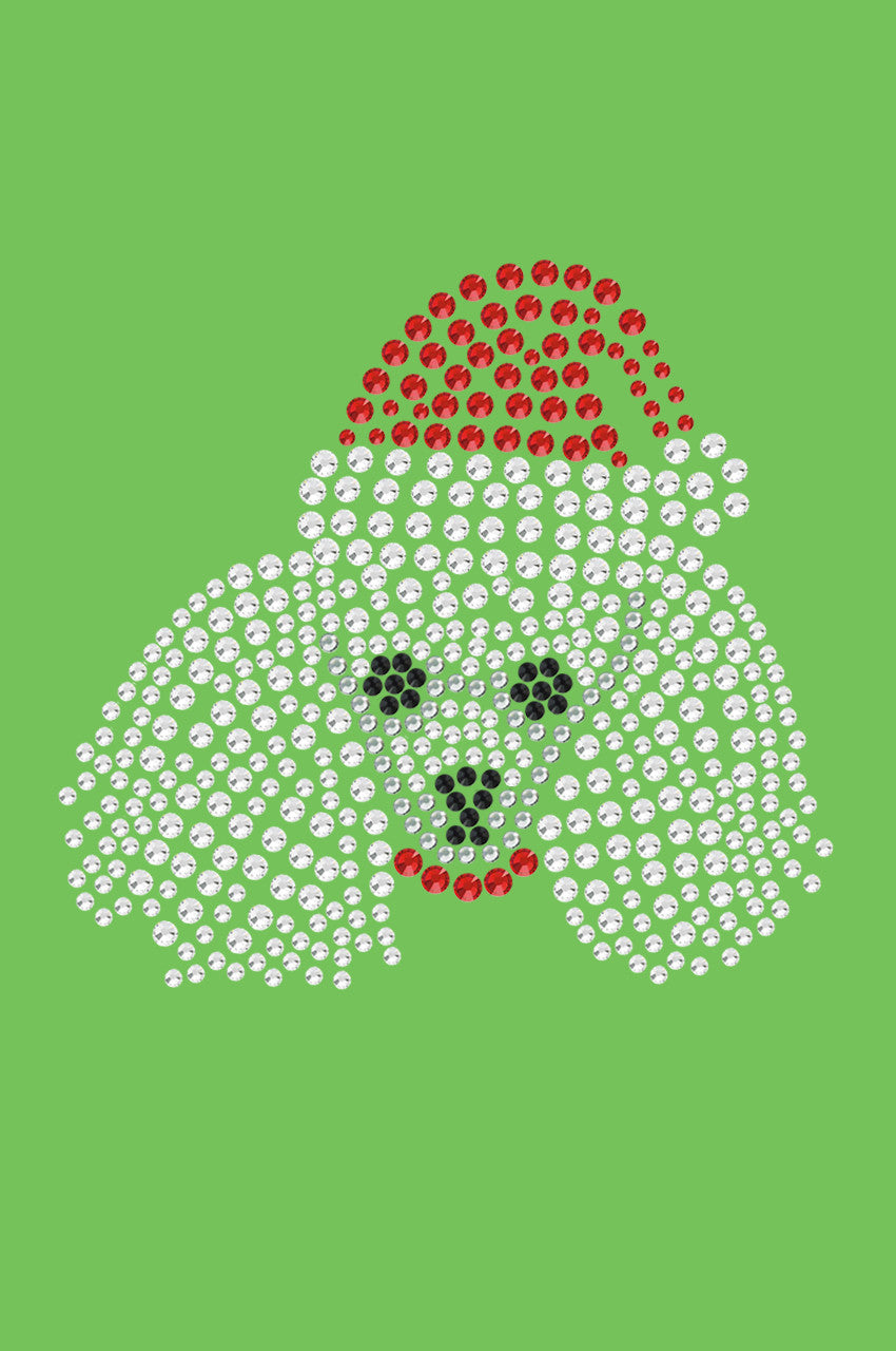 Poodle Face with Santa Hat - Bandana