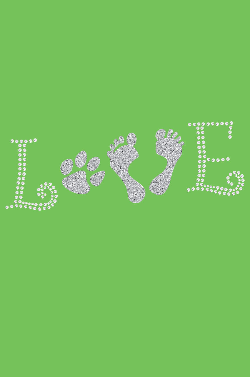 Love with Paw & Feet - Bandanna