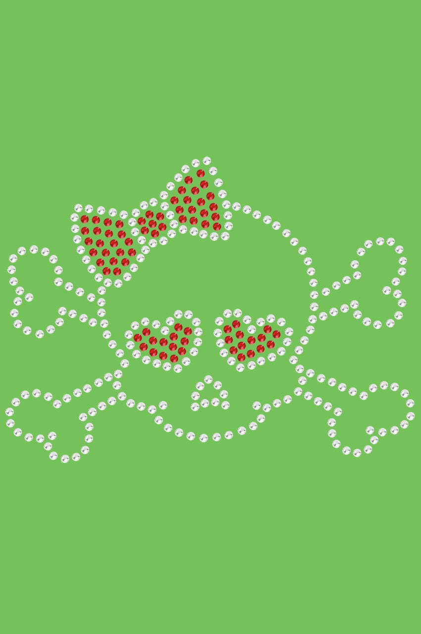 Skull with Red Bow Bandanna