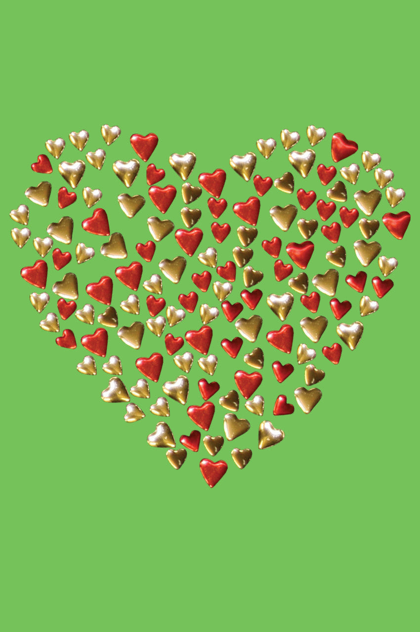 Red & Gold Nailhead Hearts Bandanna