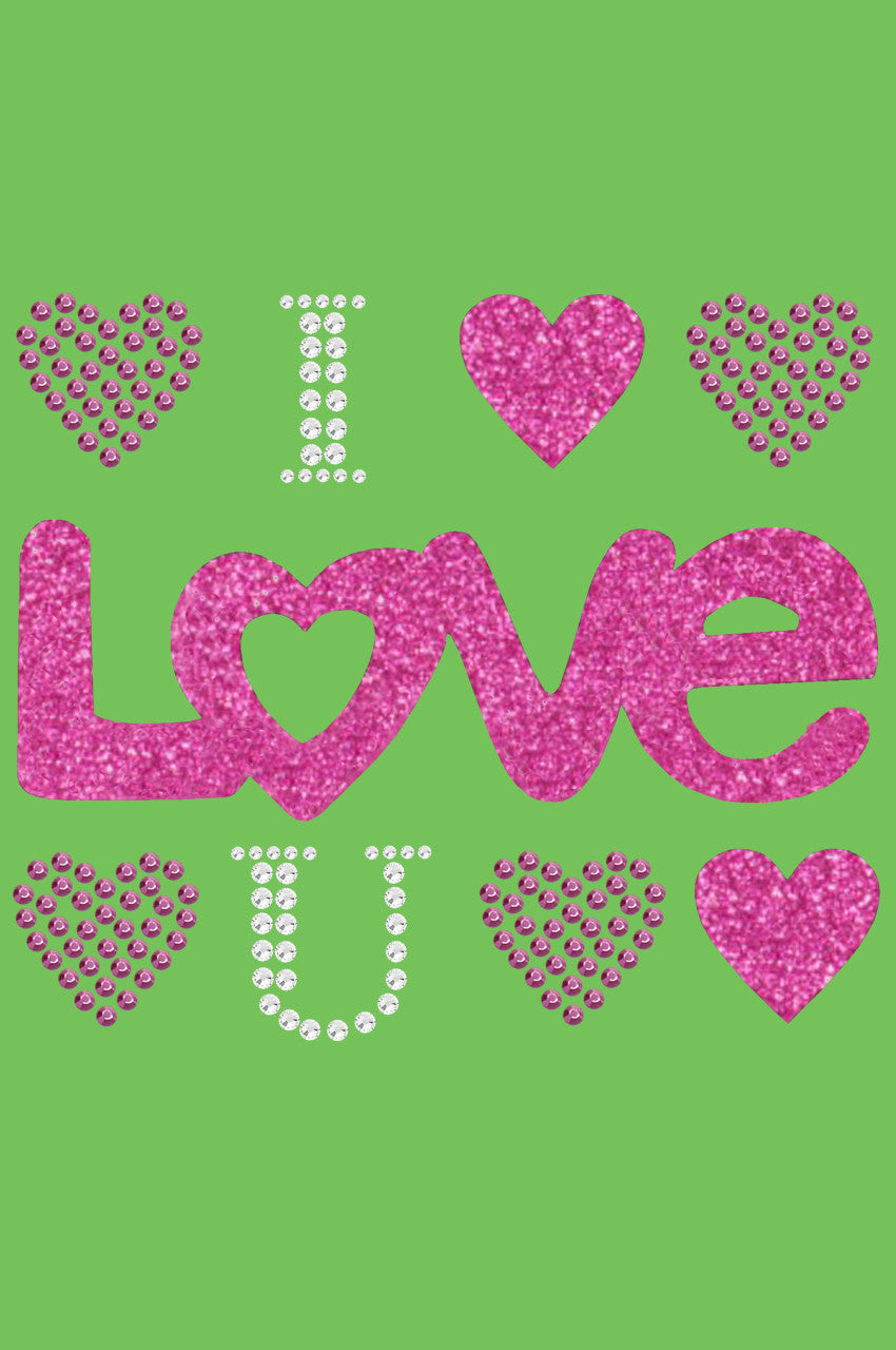 I Love You (Pink Glitter) Bandanna