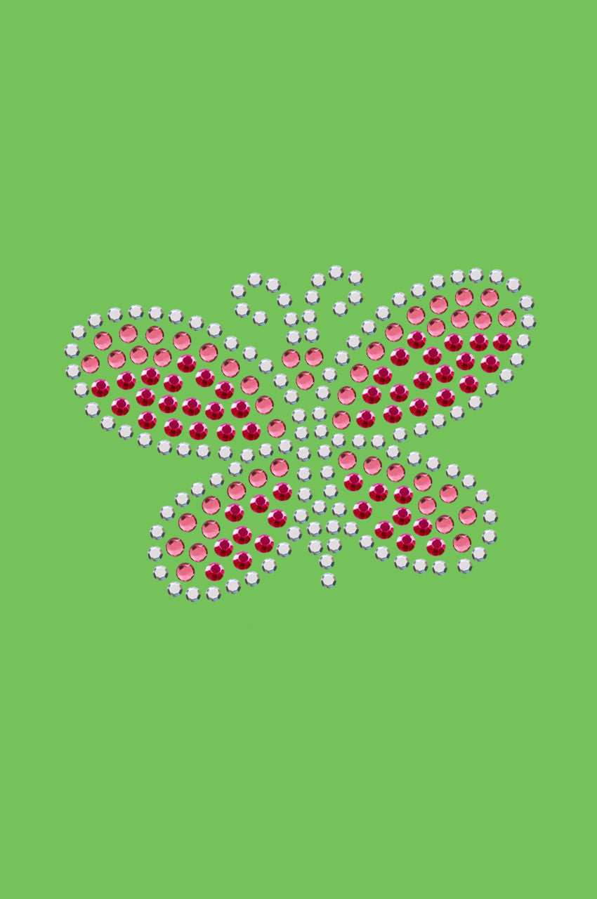 Pink Austrian crystal Rhinestone & Rhinestud Butterfly - Bandannas