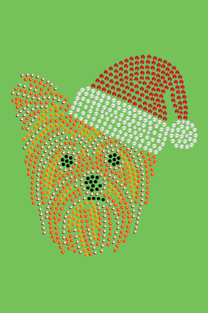 Yorkie Face 2 with Santa Hat - Bandana