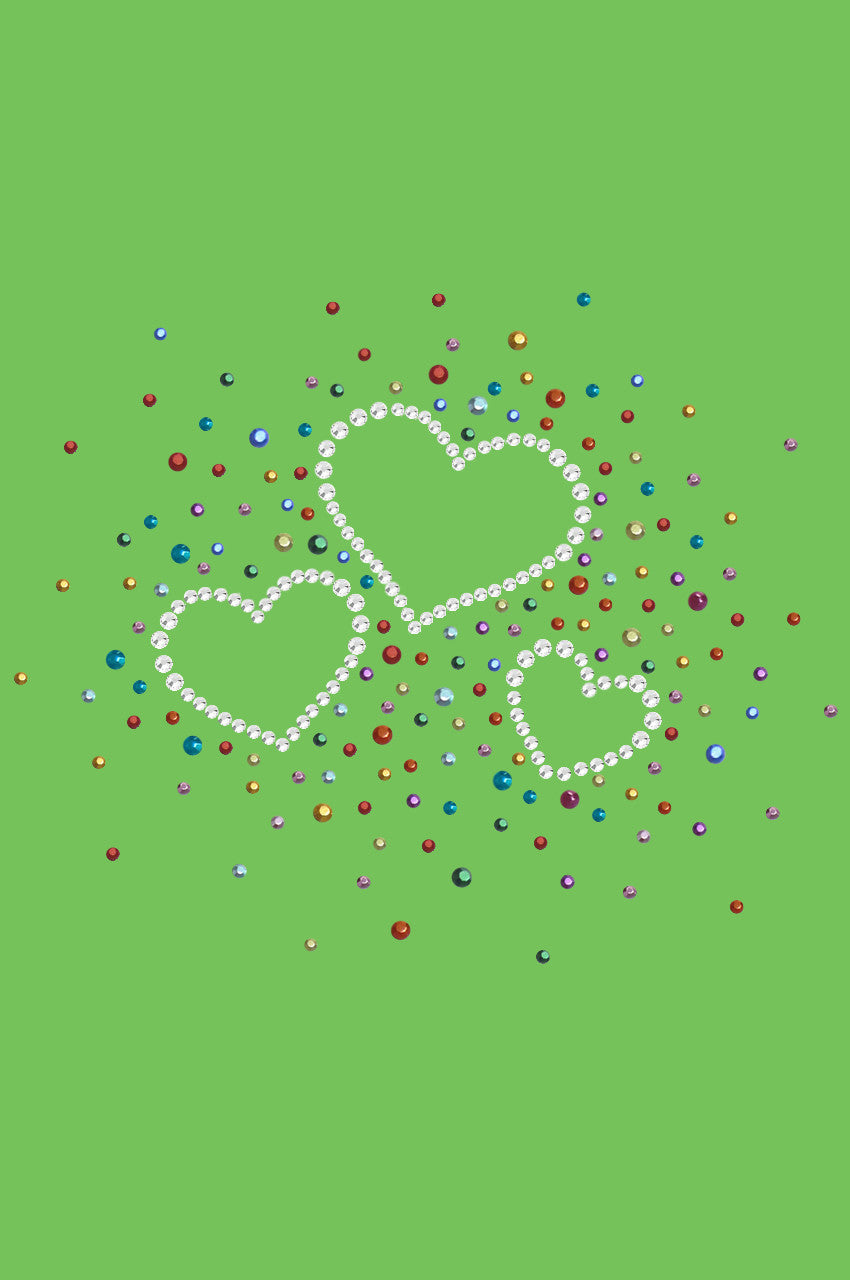 Three Hearts with Multicolored Studs Bandanna