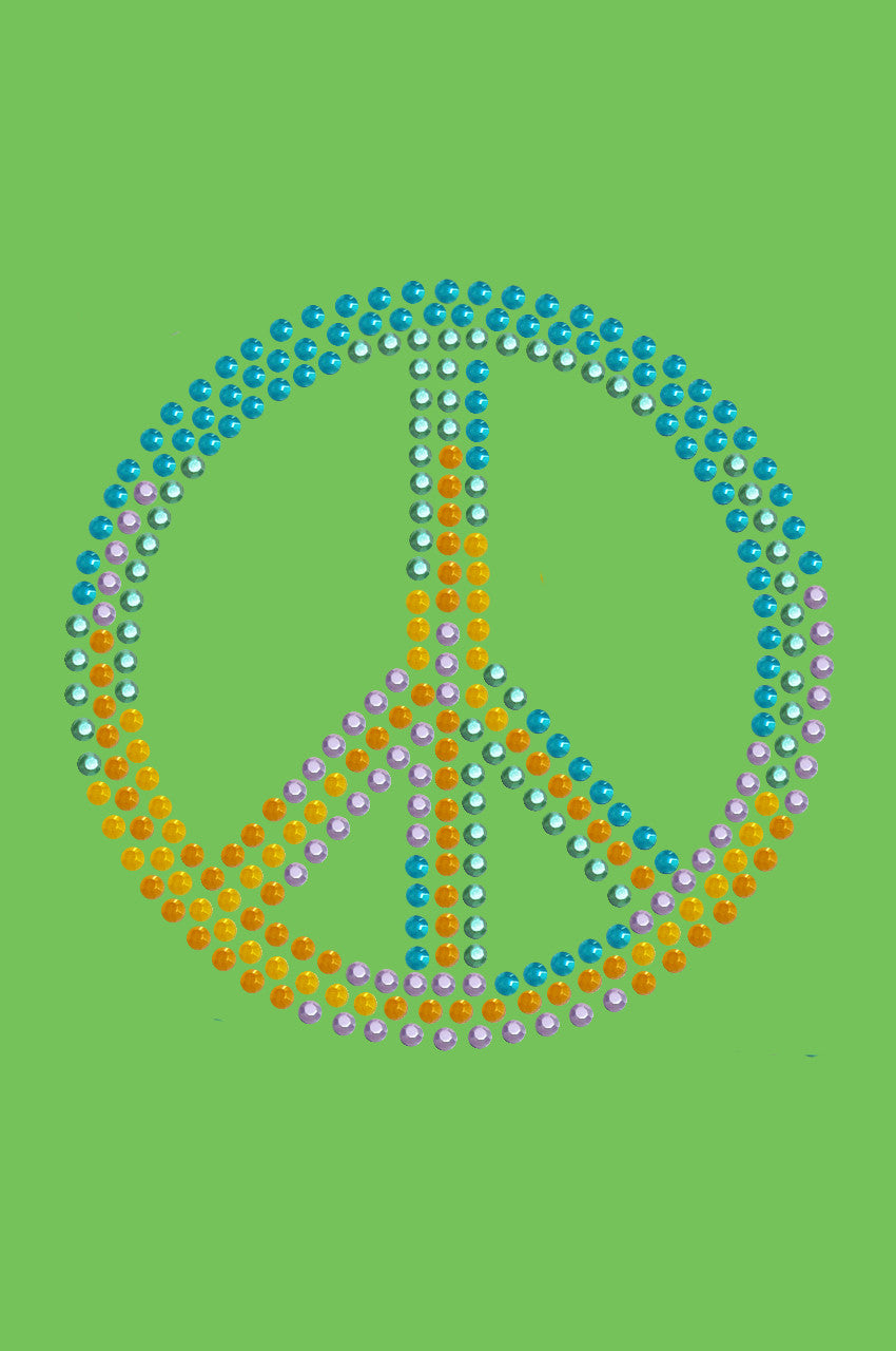 Peace Sign (Blue, Orange, Yellow, & Green) - Bandanna