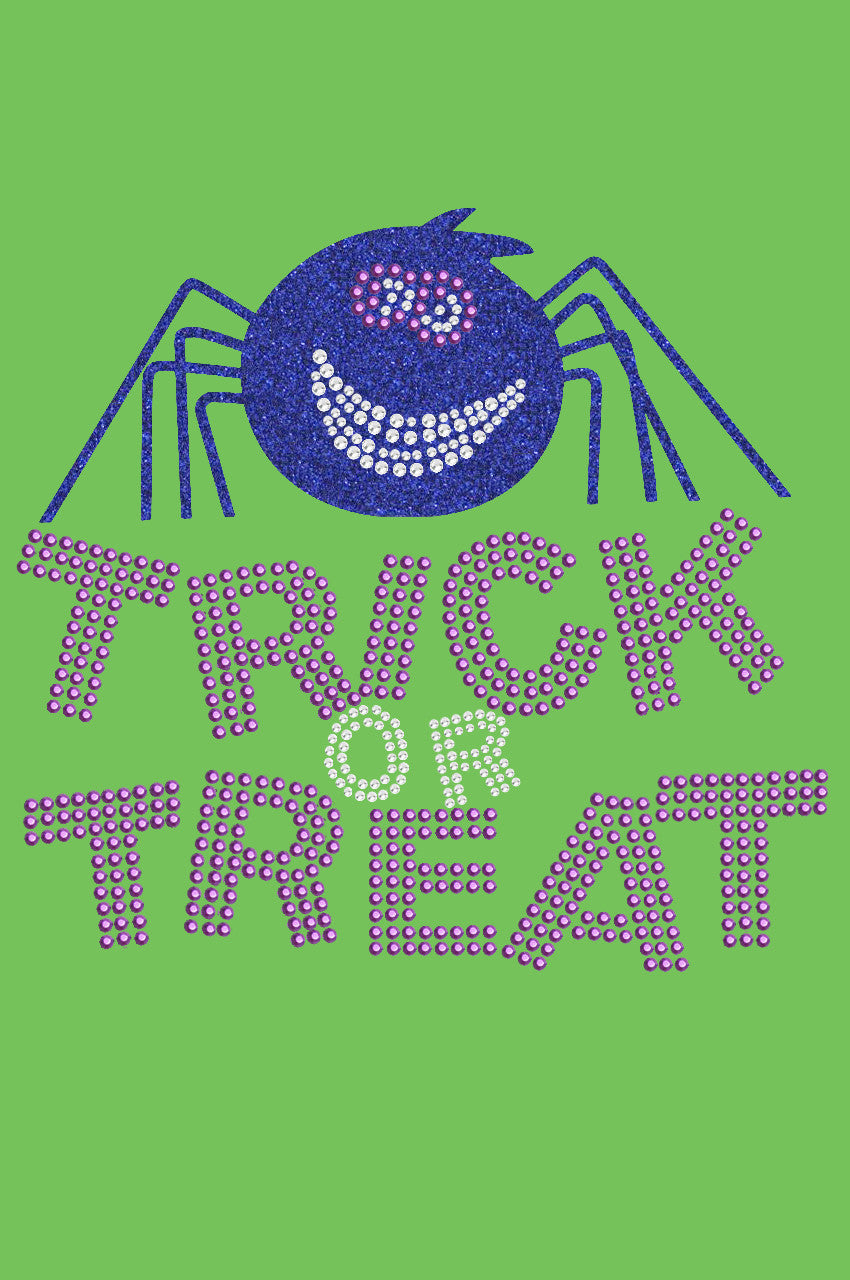 Trick or Treat with Blue Glitter Spider - Bandanna