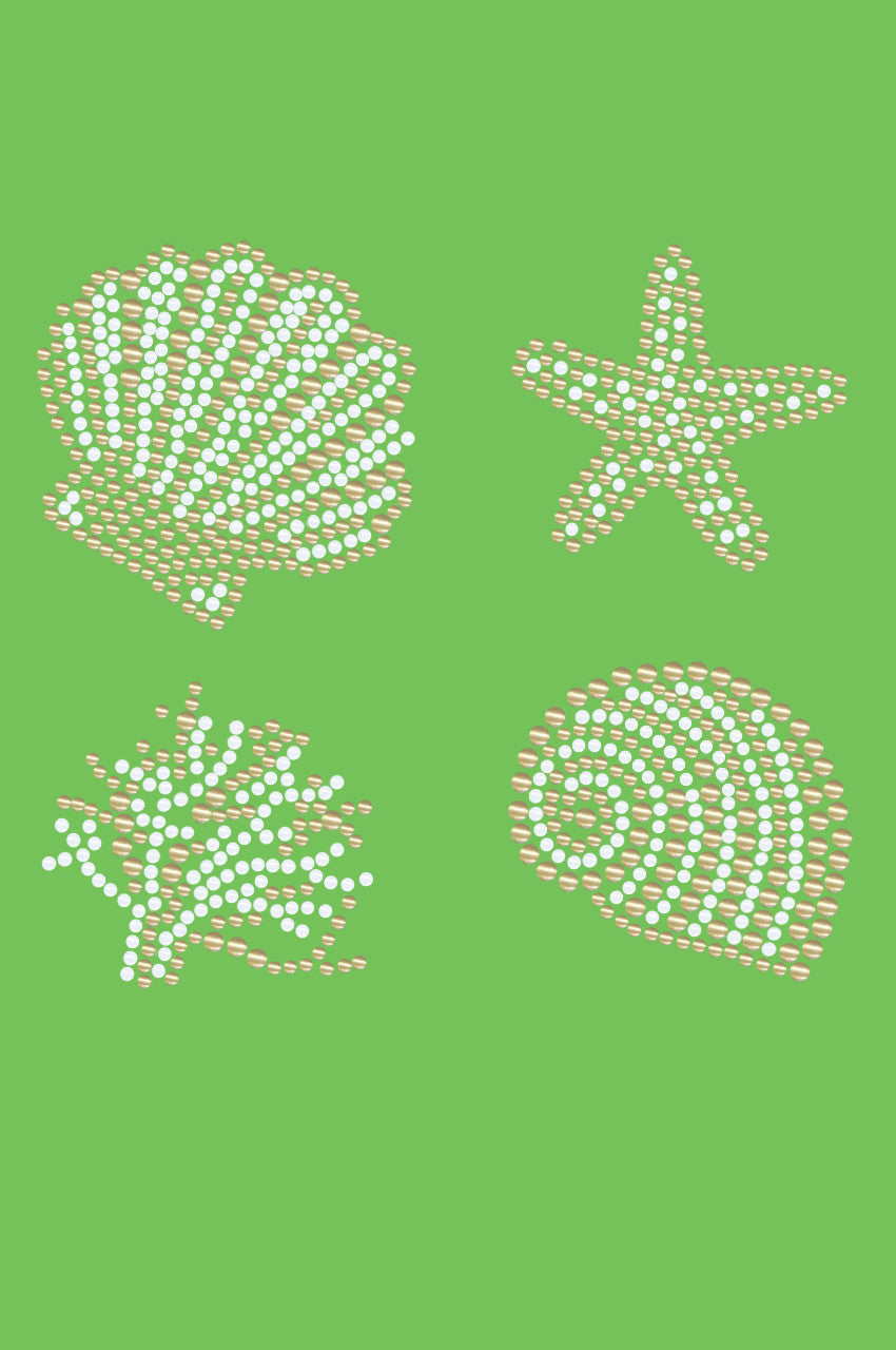 Gold & White Sea Shells - Bandanna