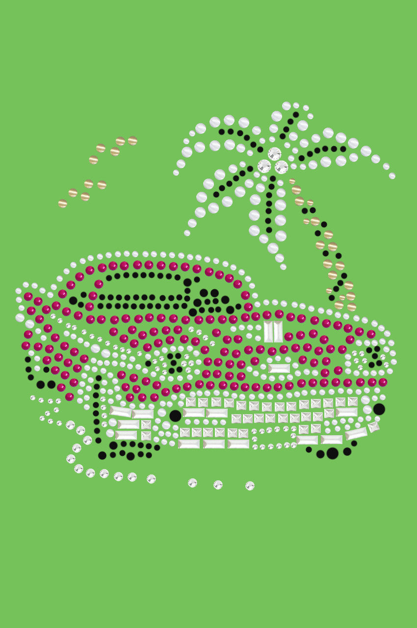 Car with Palm Tree (Pink) - Bandanas