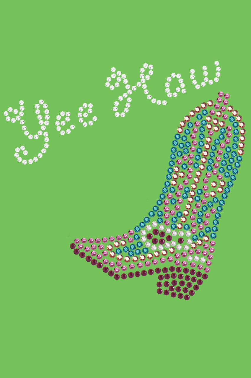 Boot (Pink & Turquoise with Yee Haw) - bandana