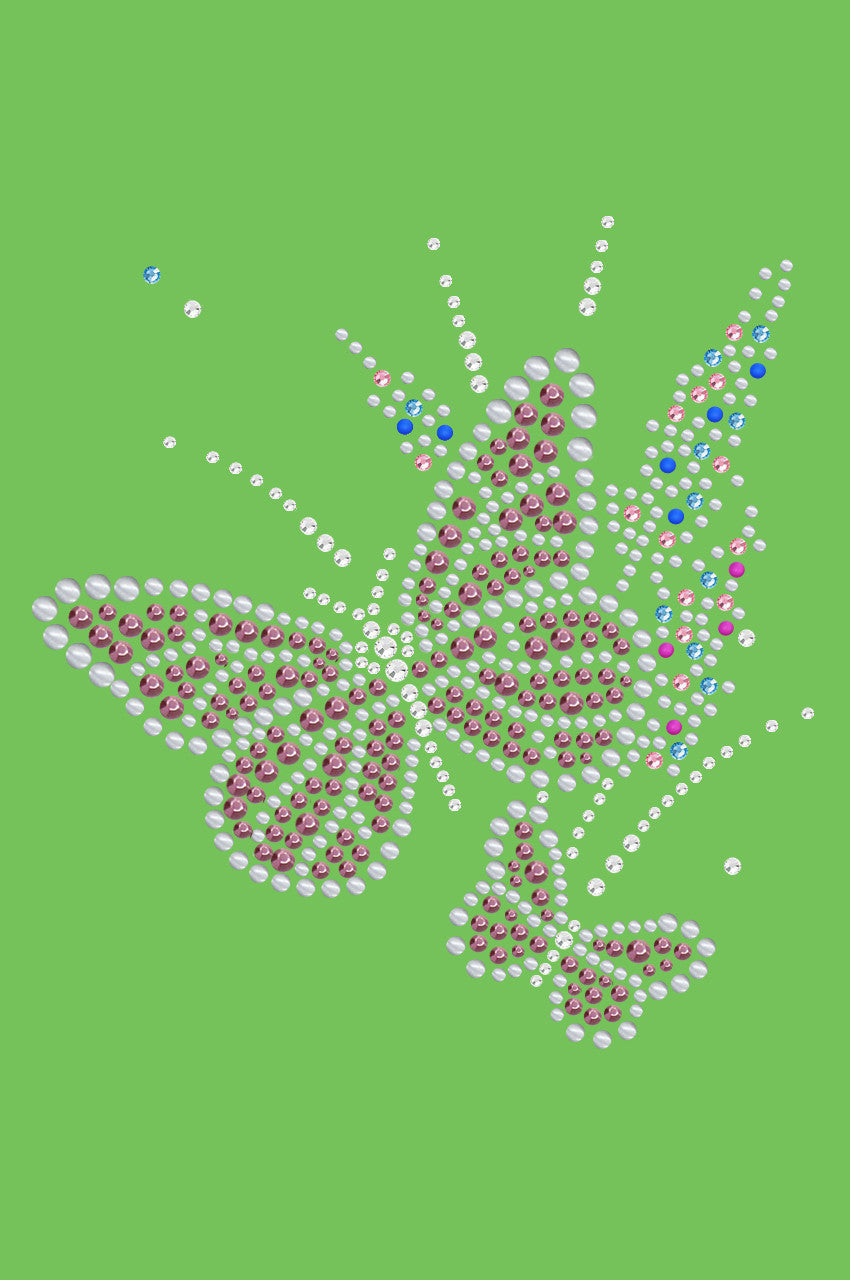 Pink Butterfly with Flowers - Bandannas