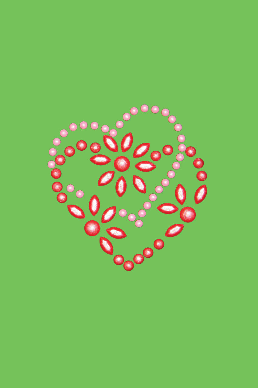 Pink & Red Flower Heart Bandanna