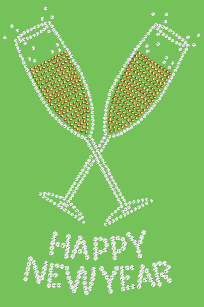 Happy New Year Champagne Glasses - Bandanna