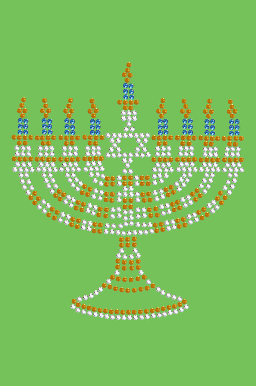 Menorah Blue & Gold (Small) - Bandanna